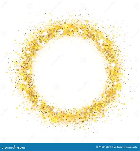 Vector Golden Glitter Circle Frame Stock Vector Illustration Of