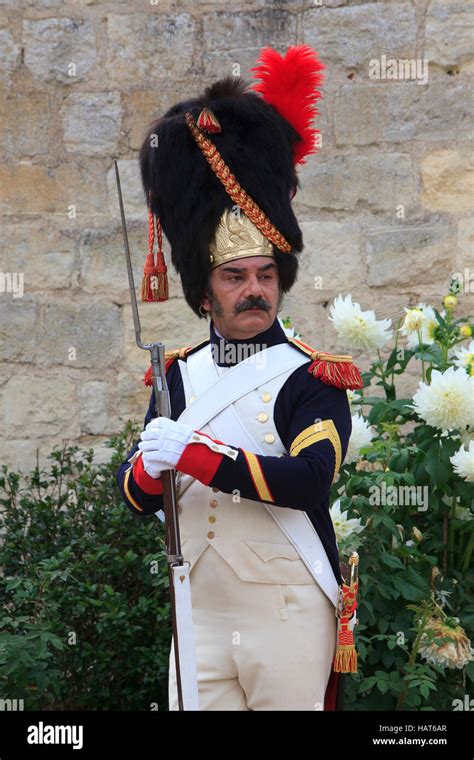 A Grenadier Of The Old Guard Of Napoleon I At Château De Malmaison Near