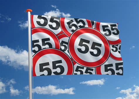 55 Jaar Geworden Vier Uw Verjaardag Met Een Verjaardagsvlag