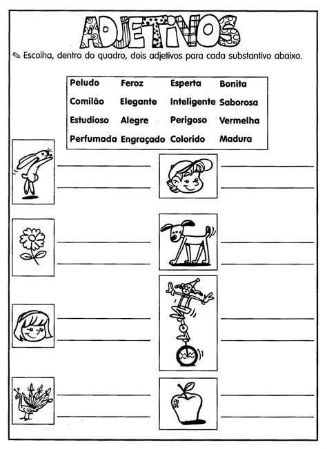 Atividade De Adjetivos 3 Ano