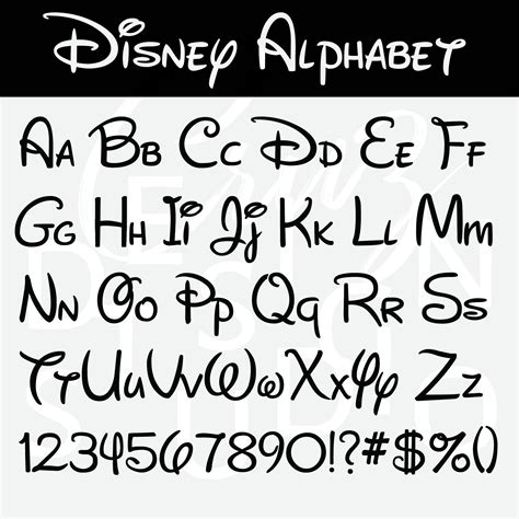 Disney Alphabet Disney Svg Eps Png Dxf Disney Font Silhouette