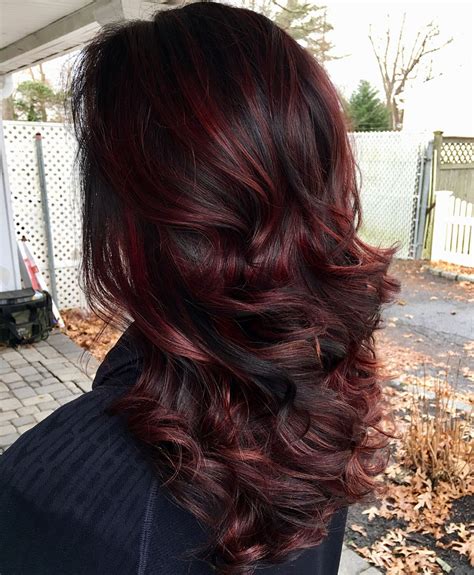 Espresso Hair With Red Wine Highlights Dark Burgundy Hair Dark