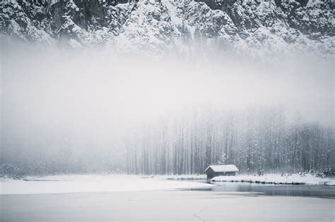 Snow Winter Morning Mist Church Freezing Tree Fog Weather