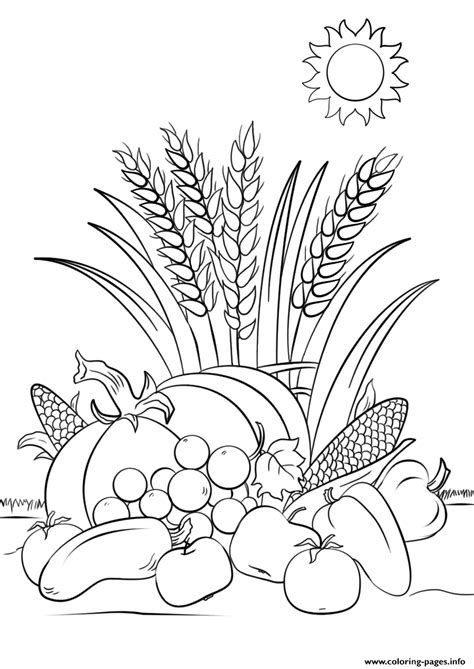fall harvest autumn coloring pages printable