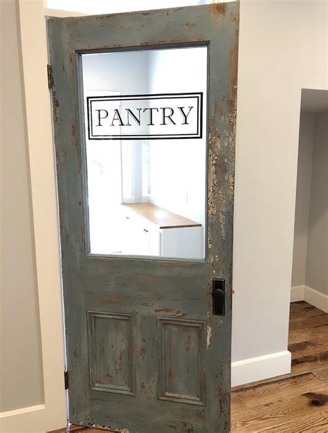 Farmhouse pantry door with frosted glass. Pantry Door Decal, Vinyl Sticker for Glass Pantry Door ...