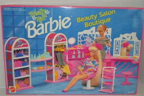super htf 1992 totally hair barbie beauty salon boutique playset barbie playsets old