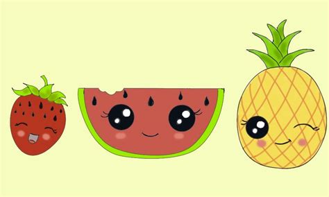 Lets Draw And Color Cute Fruits Kawaii Style Small Online Class For