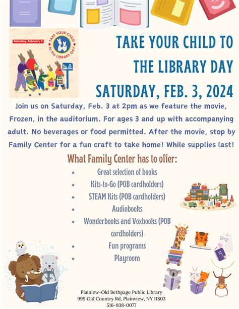 Take Your Child To The Library Day Plainview Old Bethpage Public Library
