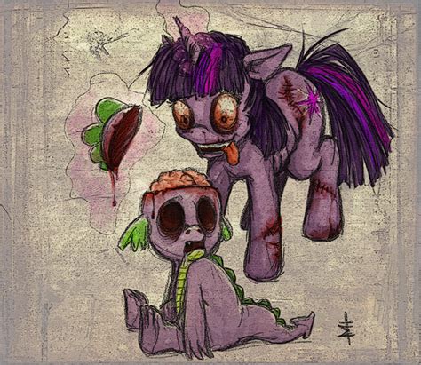 Zonies Twilight And Spike By Tt N Pony Drawing Mlp Creepypasta