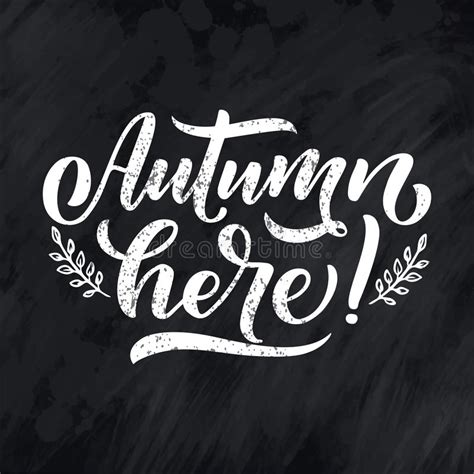 Hello Autumn Hand Drawn Calligraphy And Brush Pen Lettering Stock