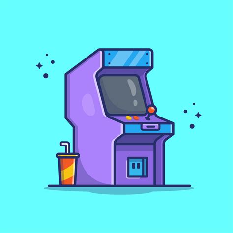 Máquina Arcade Con Ilustración De Icono De Vector De Dibujos Animados