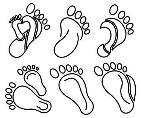 Left And Right Foot Soles Contour Illustration For Biomechanics 5089040