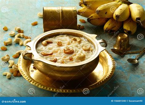 Traditional Cuisines Semiya Payasam Served In Brass Bowl Stock Photo Image Of Kerala Milk