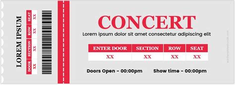 Concert Ticket Templates For Ms Word Formal Word Templates