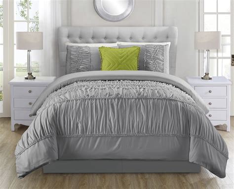 Browse from the vast collection of luxury comforter sets here at latestbedding.com. 5 Piece Jervis Gray Comforter Set