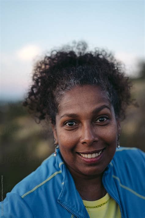 Portrait Of Middle Age Woman On Mountain At Sunset By Stocksy Contributor Rob And Julia
