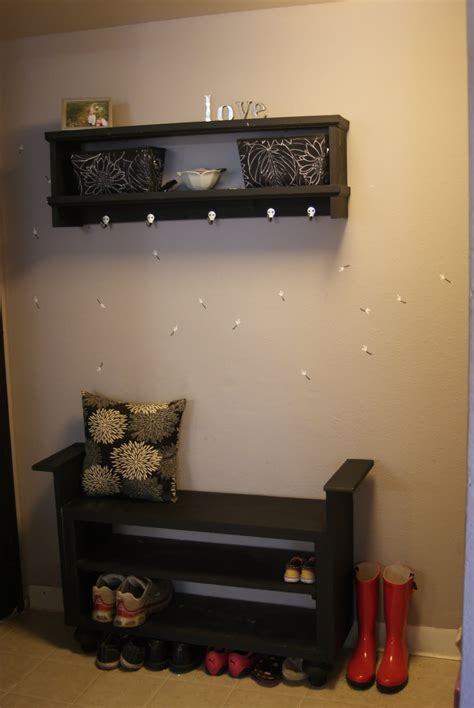 Shoe storage bench white cubbie organizer entryway hallway wood rack entry cubby. Project Caitlin's Life Blog: DIY entryway bench and shoe rack