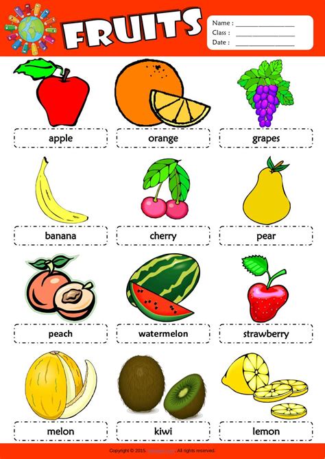 You can also teach the alphabet to kids using our beautiful alphabet picture colouring pages. fruits esl picture dictionary for kids par mem - Fichier PDF