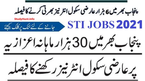 Sti Jobs 2023 By Punjab Govt Of Pakistan Upcoming 6868 Vacancies Of