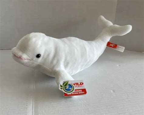 Wild Republic Realistic White Beluga Whale Dolphin Plush Stuffed Animal