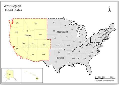 Western Region Of The United States Map United States Map