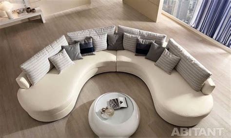 Round And Curved Sofa With Original Accent Furniture