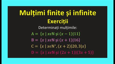 Multimi Finite Si Infinite Clasa A 6 A Matematica Operatii Cu Multimi