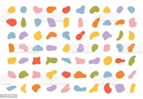 Ilustración De Varias Manchas Blobs De Color Aleatorios Formas