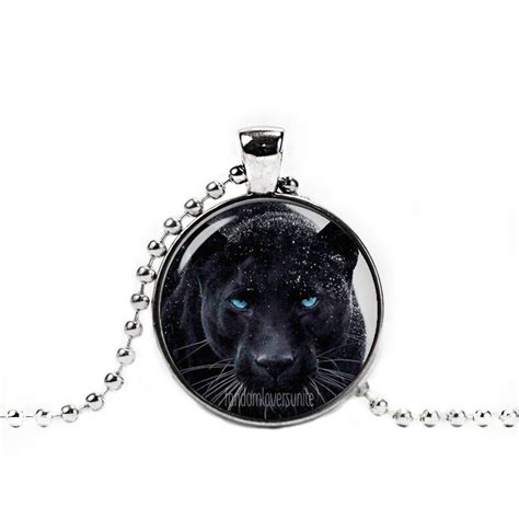 Black Panther Necklace With Pendant Black Panther Jewelry Etsy
