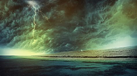 Ocean Nature Coast Storm Lightning Wallpaper 1920x1080 262163