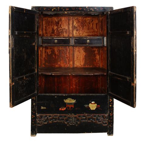 Walmart.com has been visited by 1m+ users in the past month 19th Century Chinese Painted Black Lacquer Cabinet at 1stdibs
