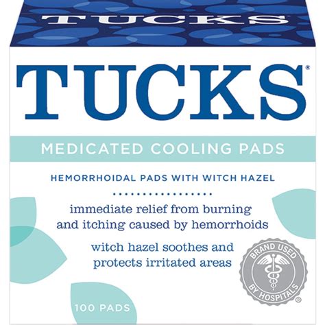 Tucks Medicated Cooling Pads 100 Each