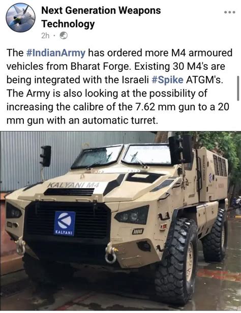 Indian Army Ordered Kalyani M4 And Mahindra Lsv Vehicles Strategic
