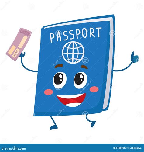 Cute And Funny Passport Identity Document Character Travelling