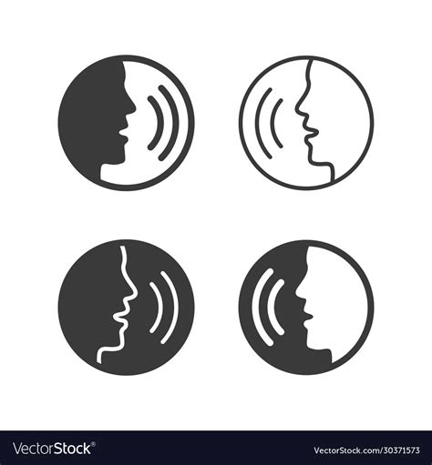 Speaking Icons People Talking With Command Vector Image
