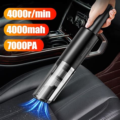 buy 120w car vacuum cleaner 12v handheld 4000rpm cordless car 7000pa super suction wet dry