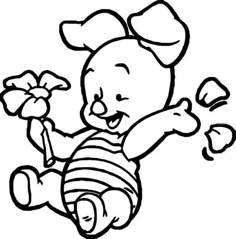 Do your best to brighten up the. Baby Piglet Winnie The Pooh Flower Coloring Page