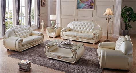 Luxury italian sofas / sofa chairs. Carsoli Modern Chic Ivory Genuine Italian Leather Sofa Set ...