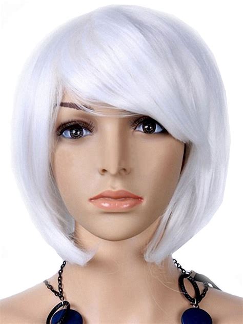 New Women Modern Wigs Common Wig Hair White Short Wig Usps Free