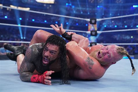 Wrestlemania 38 Roman Reigns Defeats Brock Lesnar