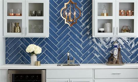 Design Gallery Kitchen Marazzi Usa Blue Tile Backsplash Blue Herringbone Backsplash Blue