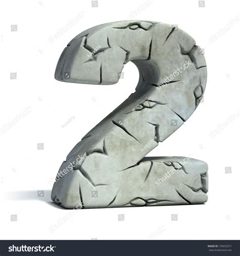 Number 2 Cracked Stone 3d Font Stock Illustration 159652571 Shutterstock
