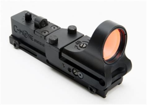 The railway sight quickly attaches to weaver and picatinny rail style scope mounts. C-More Railway - C-More