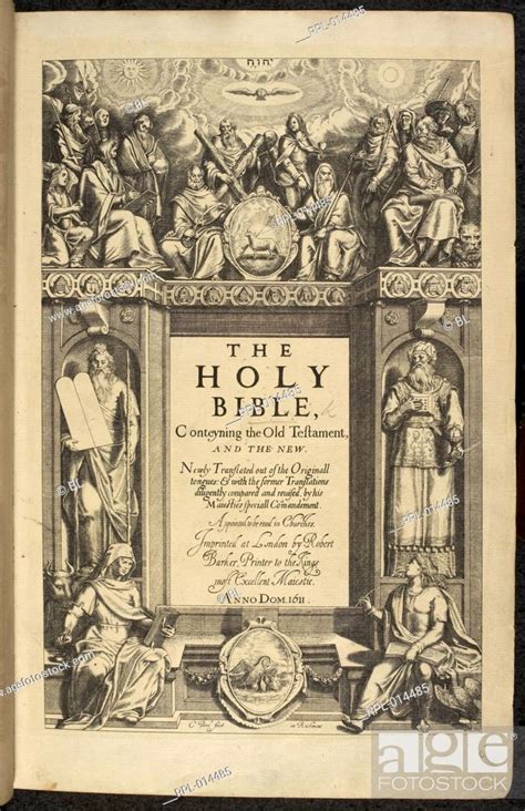 The First Edition Of The So Called King James Bible Title Page Of The