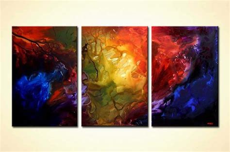 Paint colors are made by adding pigment or colors to white paint. Painting for sale - abstract painting red blue yellow ...