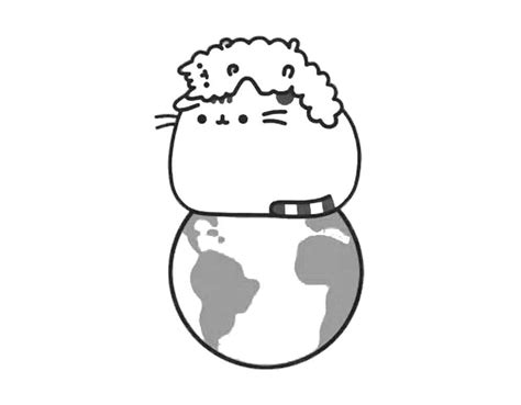 Pusheen And Earth Coloring Page Pusheen Coloring Print Pages Bubakids
