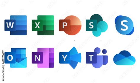 Microsoft Ofiice New Icons Logo Vector Word Excel Teams Onenote