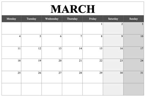 Calendar Template Landscape Calendar Blank Monthly Calendar Calendar