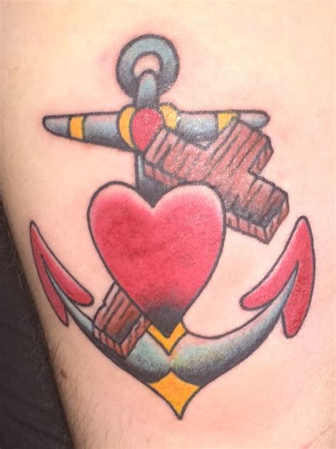 Heart Cross Anchor Tattoo Faith Hope And Love With