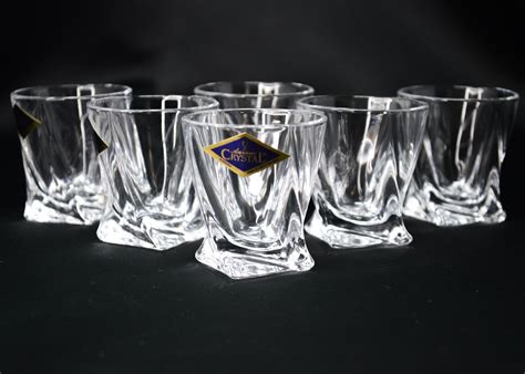 Shot Glasses Set Of 6 Vodka Liqueur Crystal Glass Set 2oz Etsy